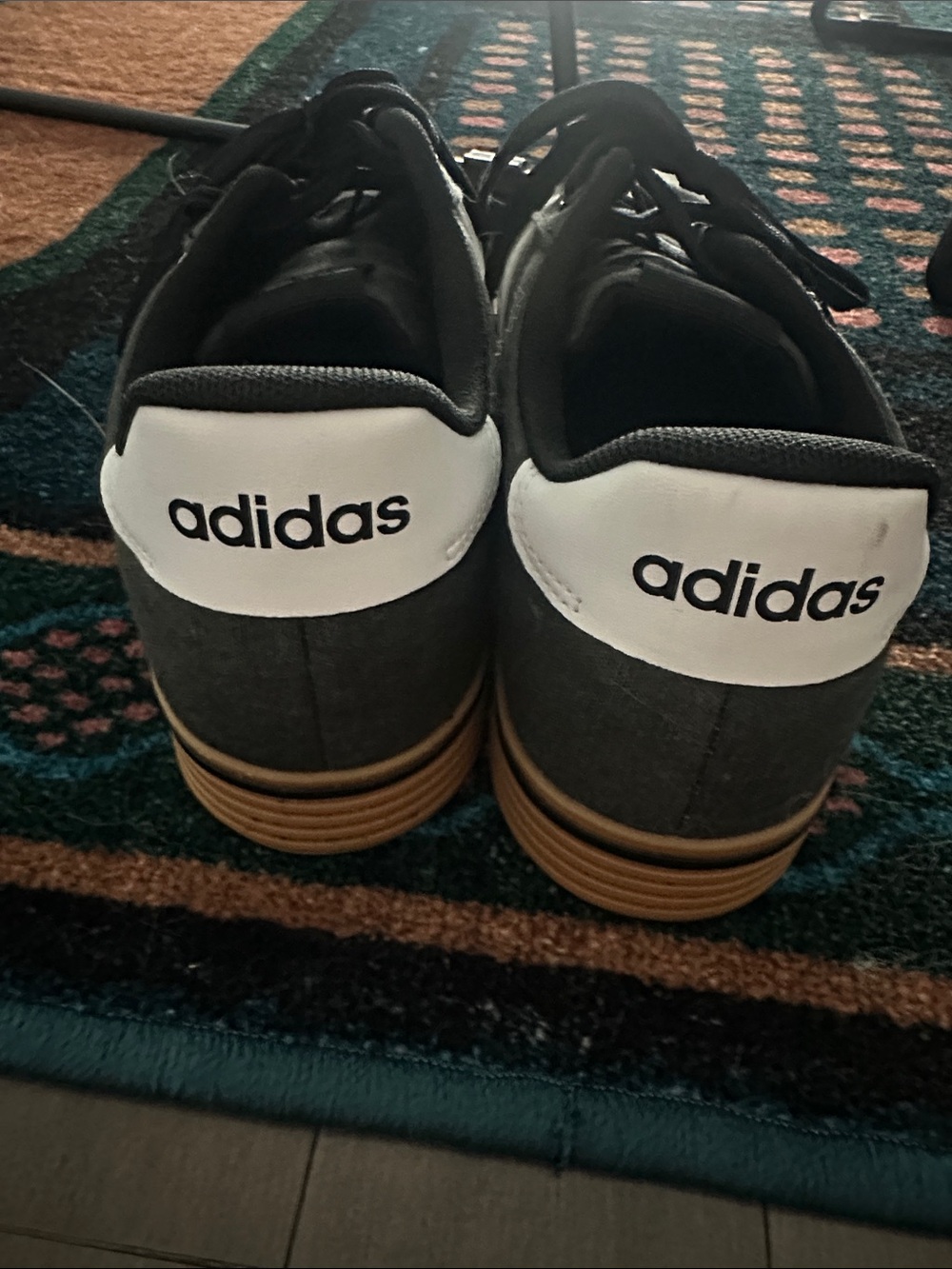 adidas Black & White Low-Top Sneakers with Gum Sole - Picture 2 of 5